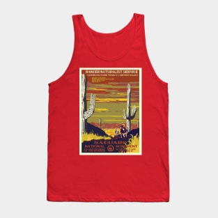 Retro WPA Poster of Sagurao National Park Reimagined for the Future with Climate Change Tank Top